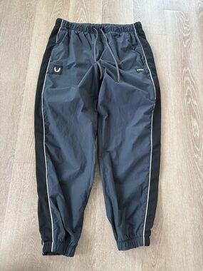 ASRV Men's Dark Gray and Black Track Joggers